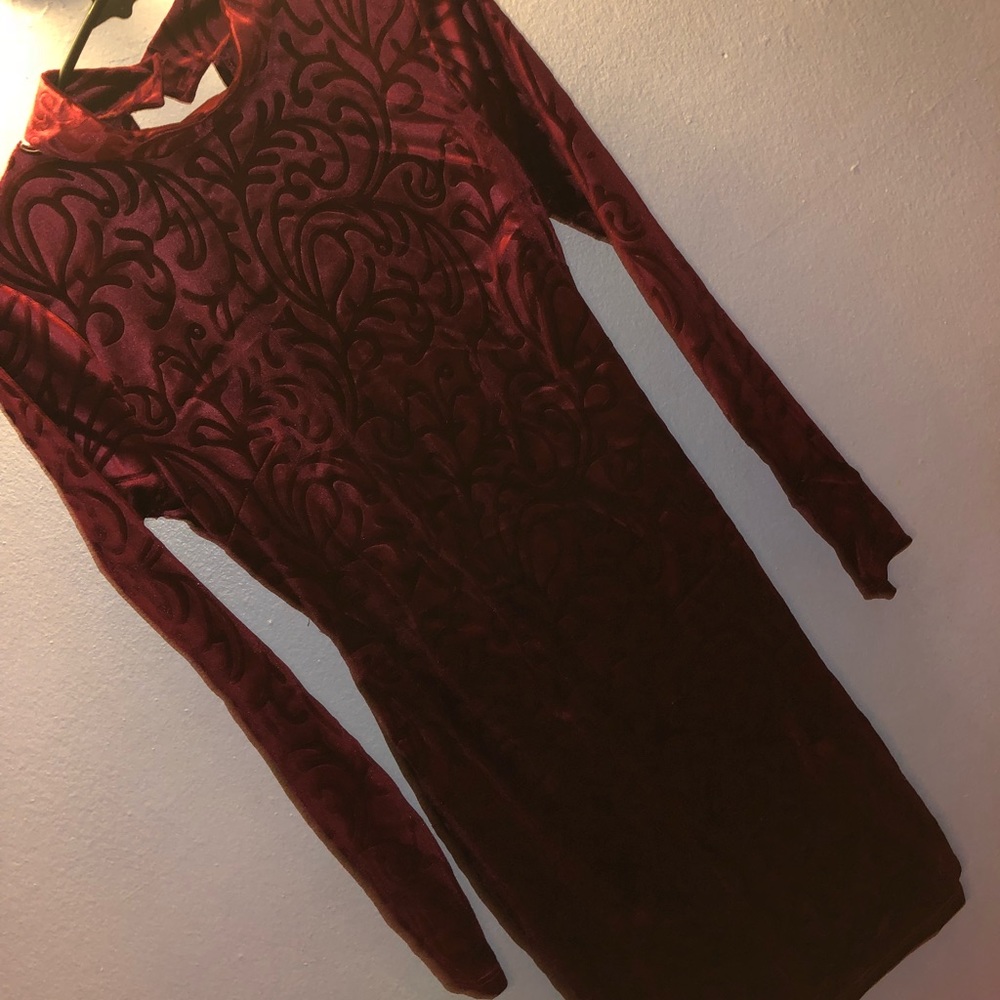 Red velvet dress